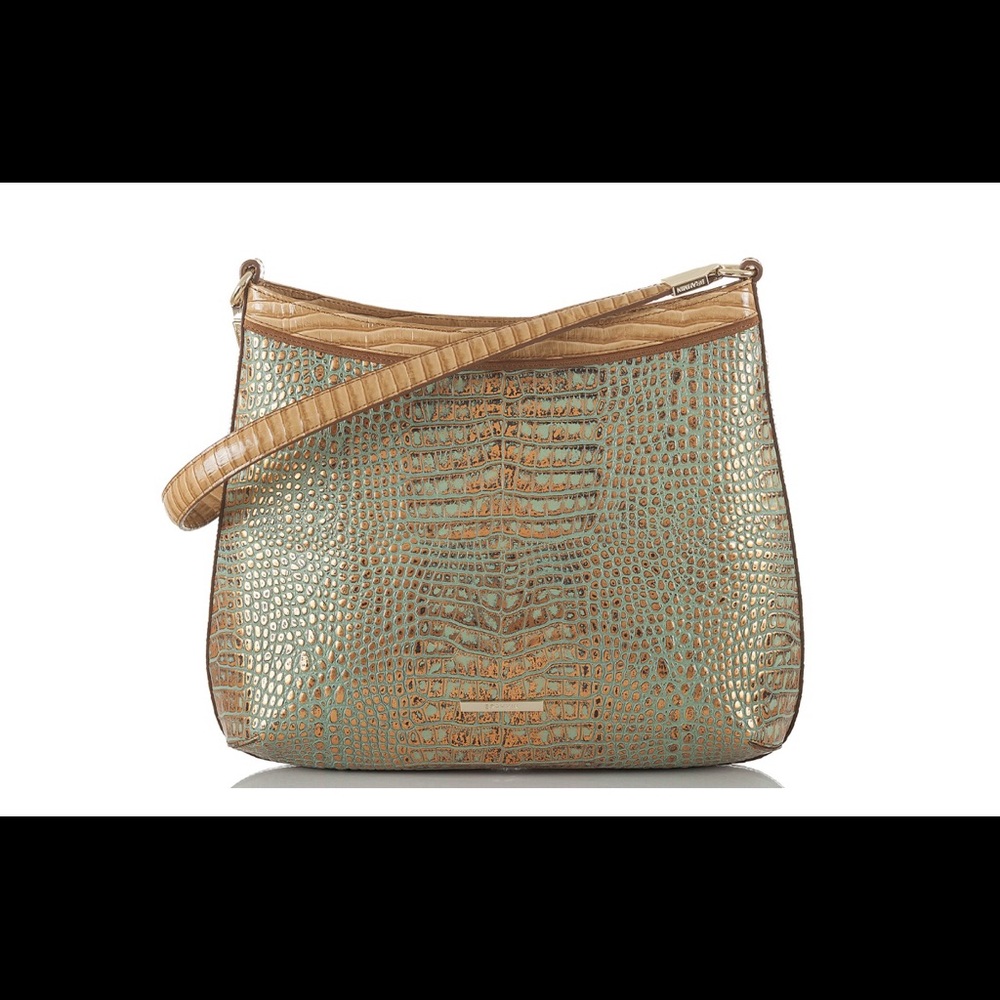 Brahmin gold and turquoise purse